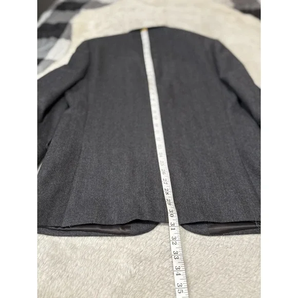 Lauren Ralph Lauren Slim Mens Black Wool Blazer Jacket Size 43R Herringbone - Picture 4 of 8